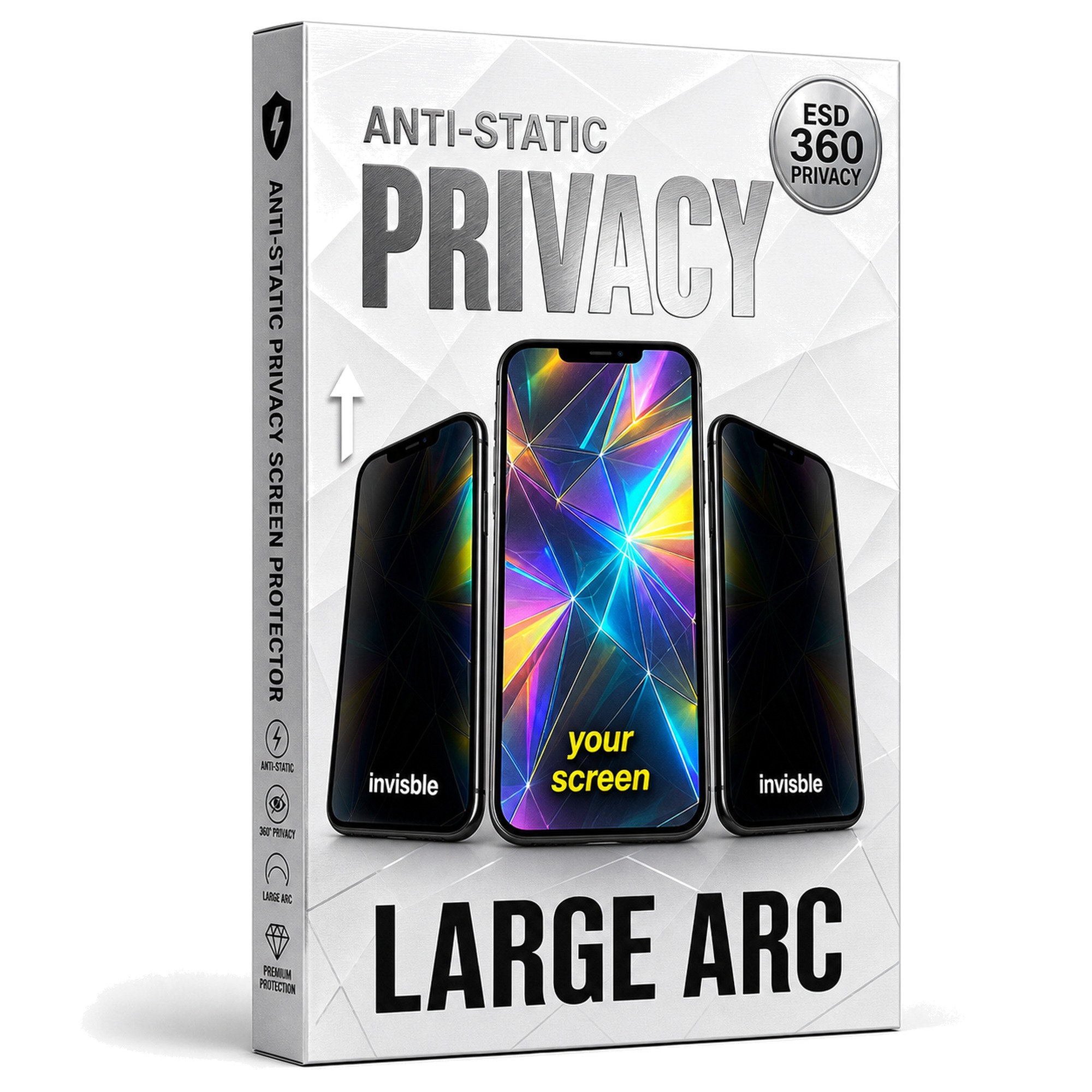 Anti-Static 360 Privacy Large Arc Screen Protector