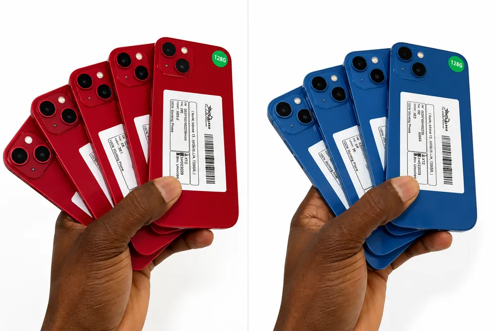 Fans of red and blue iPhone 13 and 14 units