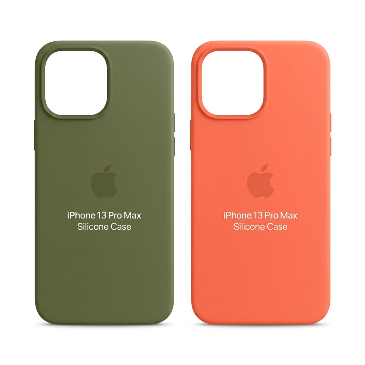 Solid MagSafe Silicone Phone Case — Green / Coral