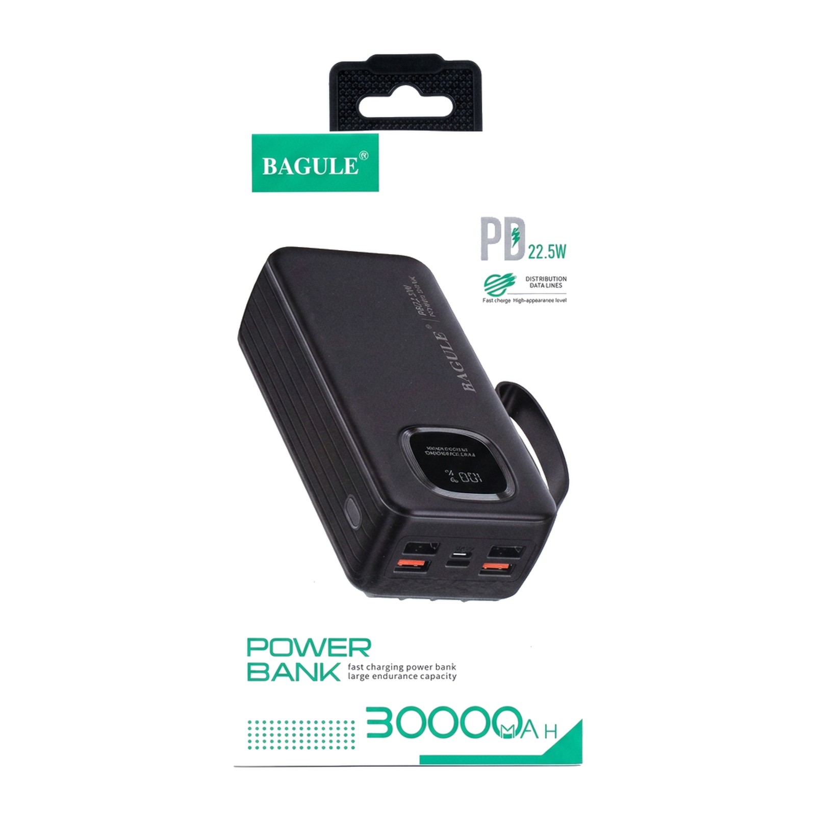 Bagule 30,000mAh Power Bank — PD 22.5W, Digital Display